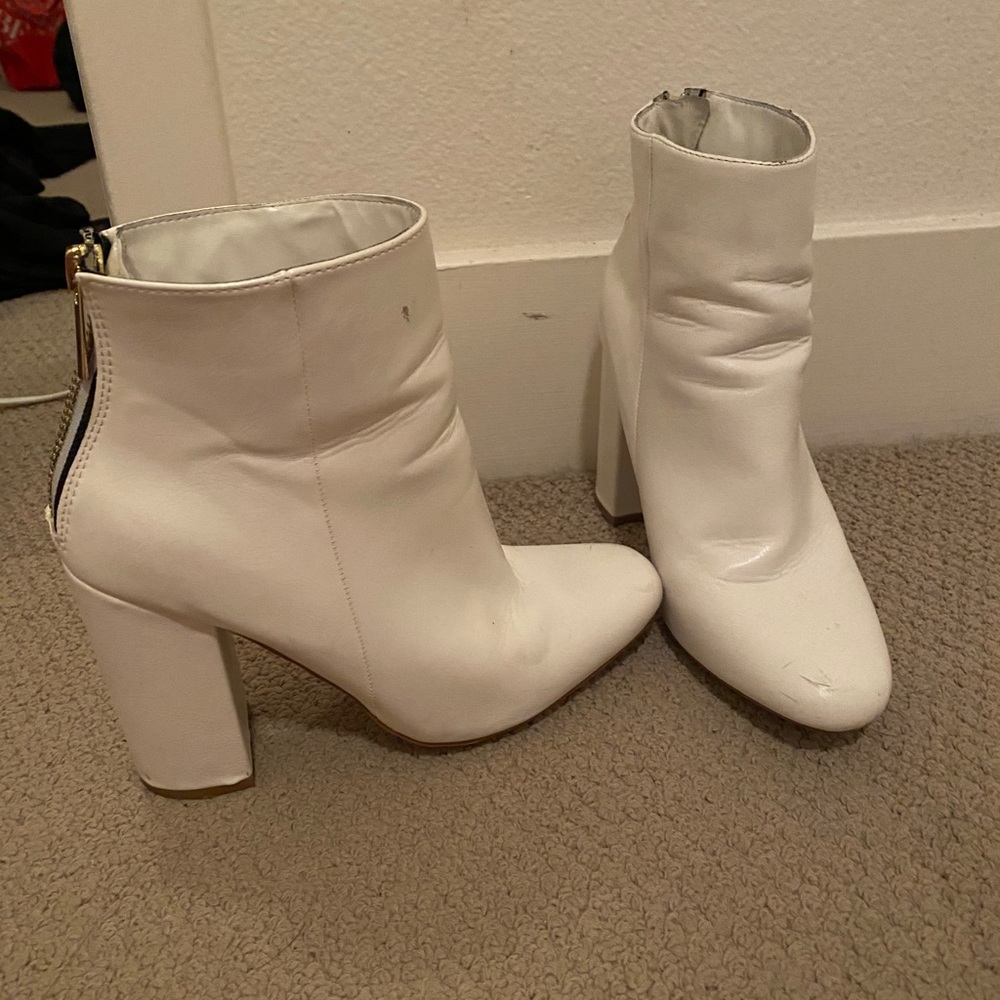 7.5 white ankle booties